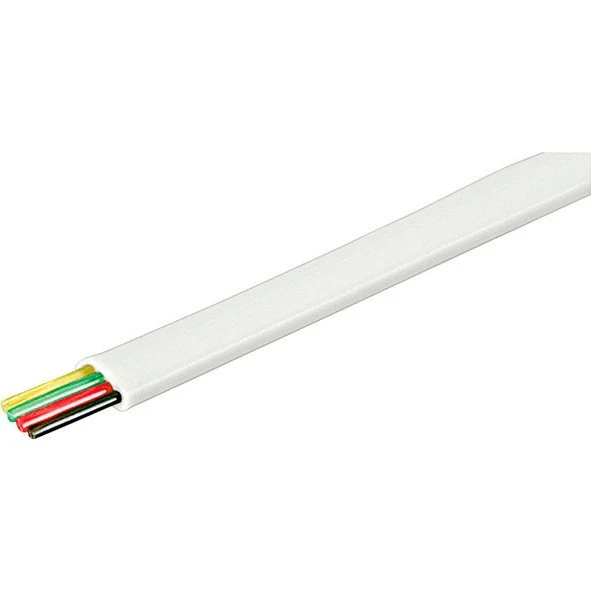 Goobay Telefonledning 4x0,08mm² 100m Hvid
