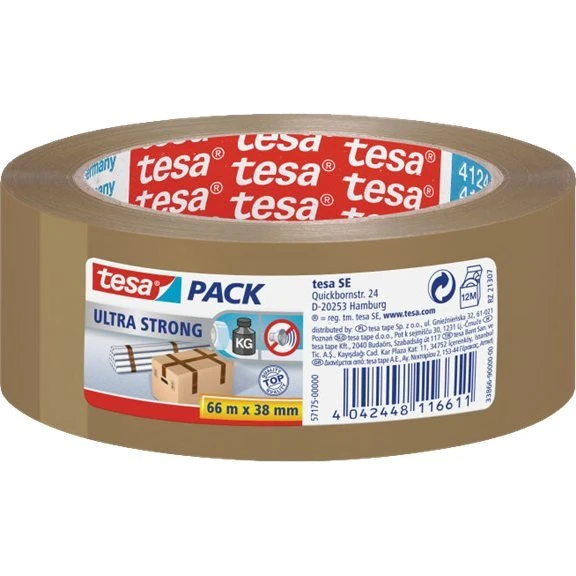 Tesa Ultra Strong Pakketape 38 mm x 66 m, brun