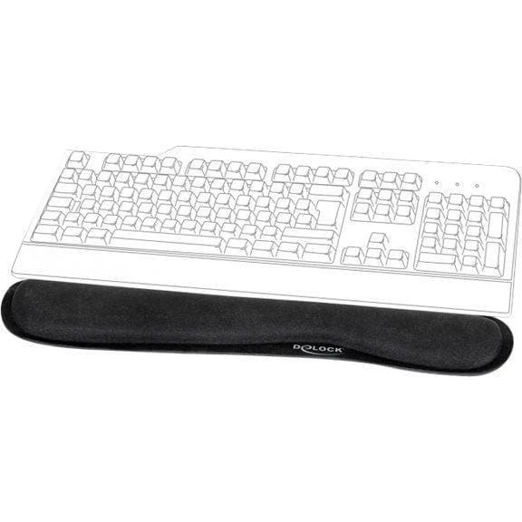 DeLOCK Håndledsstøtte til tastatur, sort (46,5x8,5 cm)