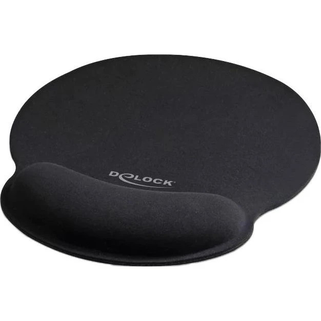 DeLOCK Ergonomisk Musemåtte med Håndledsstøtte, Sort 25,2 x 22,7 cm