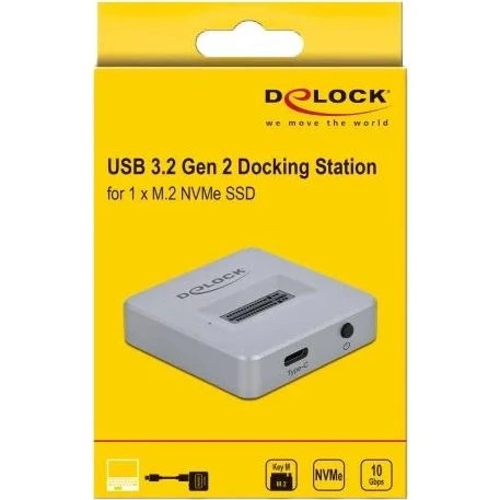 DeLOCK M.2 NVMe Dockingstation USB-C Sølv