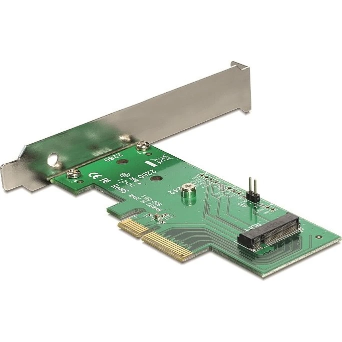 DeLOCK PCI-E 4.0 x4 M.2 NGFF-kontrollerkort med lavprofils bracket