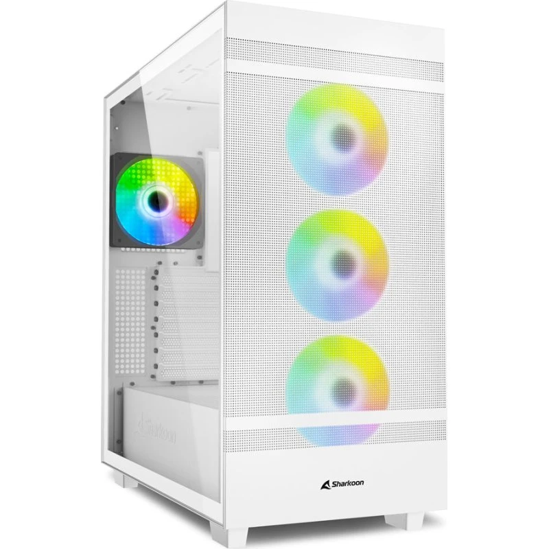 Sharkoon Rebel C50 RGB Hvid Mid Tower med Hærdet Glas