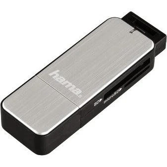 Hama Kortlæser USB 3.0 - SD/microSD, 5 Gb/s, Sort/Sølv
