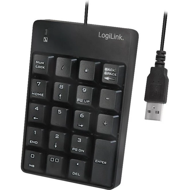 LogiLink Numerisk Tastatur, 19 Taster, USB-A, Sort