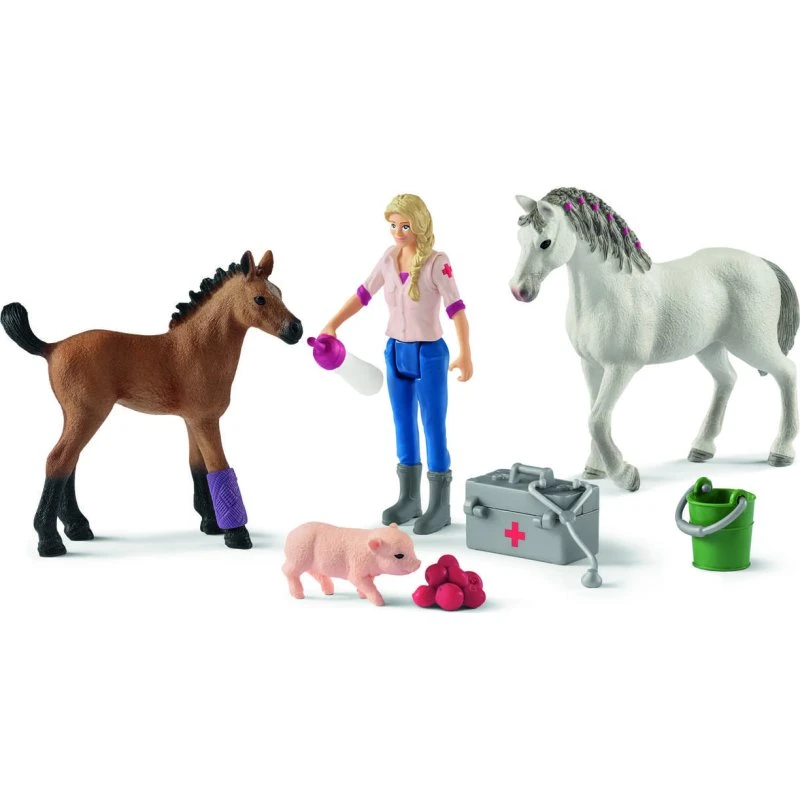 Schleich® Farm World Dyrlægebesøg Hoppe og Føl 42486