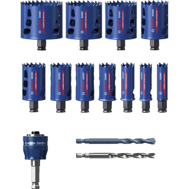 Bosch Expert Tough Material Hulsavssæt, 14 stk, for mursten, flise, metal & træ