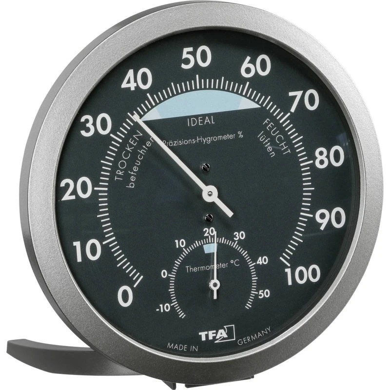 TFA Dostmann 45.2043.51 Termo-hygrometer, sort/sølv