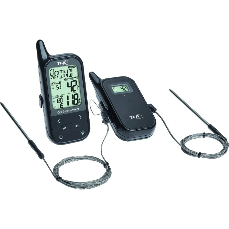 TFA Küchen-Chef Twin Trådløst Stegetermometer, Sort