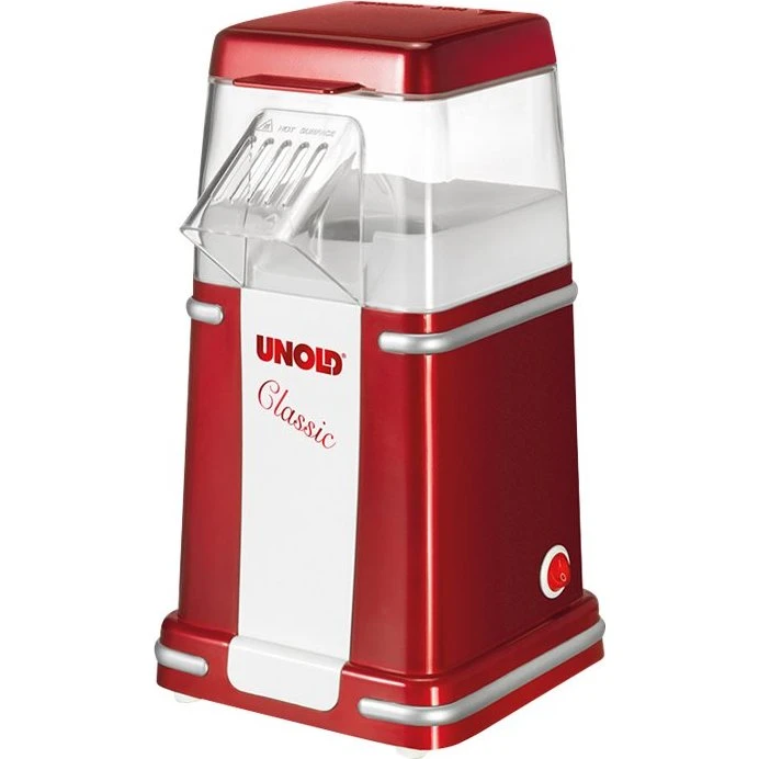 Unold 48525 Popcornmaskine 900W metallisk rød/sølv/hvid