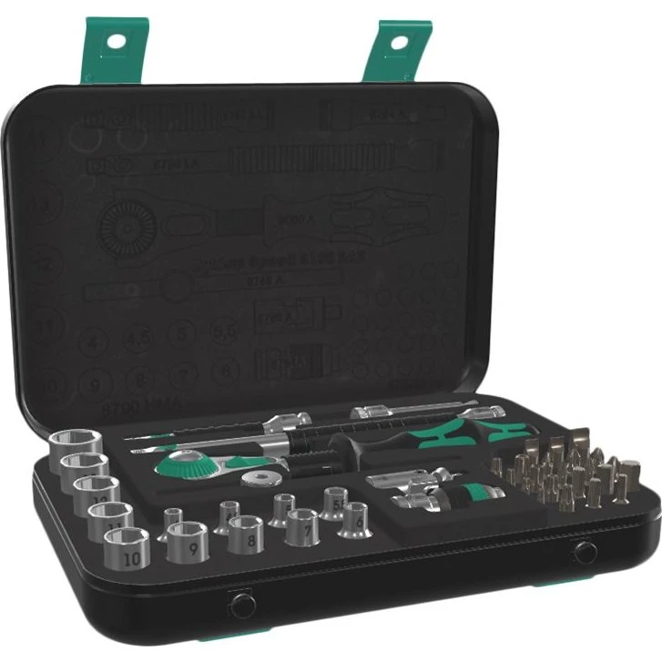 Wera Zyklop 8100 SA 2 Skraldeskruetrækker 1/4" metrisk, 42 dele