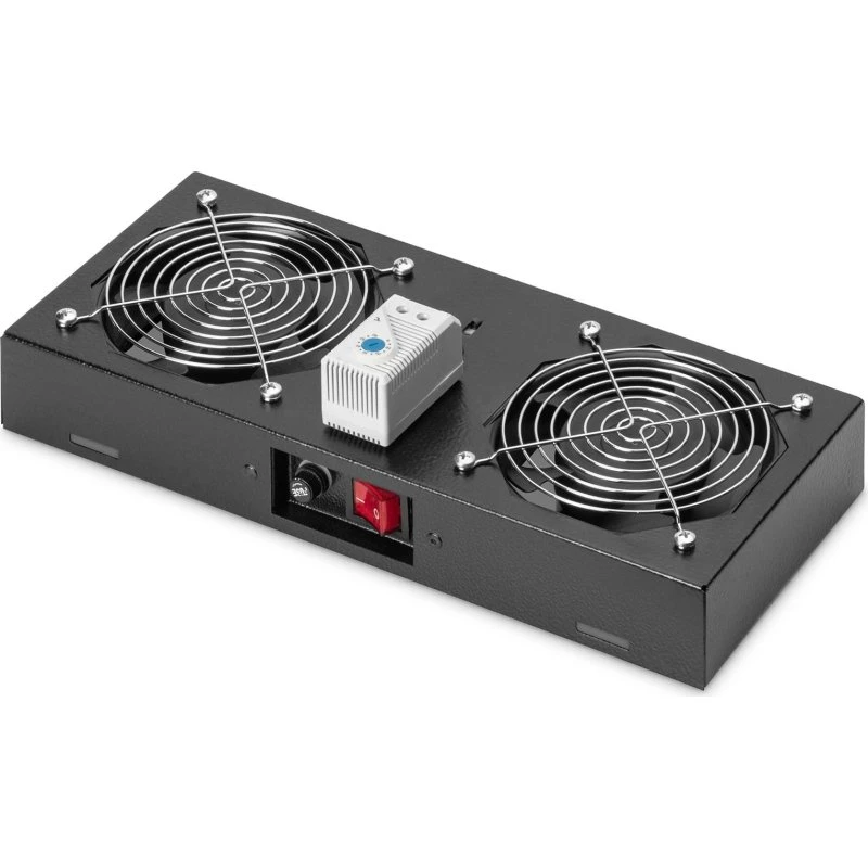 DIGITUS DN-19 FAN-2-WM-T-SW 2-blæser til 19" skabe, sort