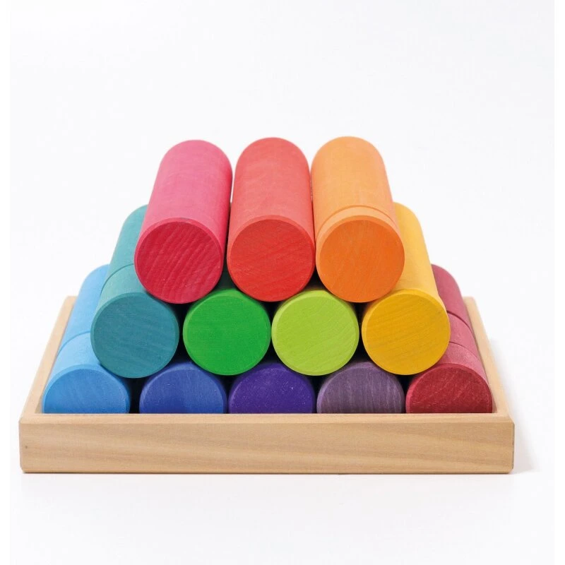 Grimm's Store Byggeruller Rainbow, 25 træruller