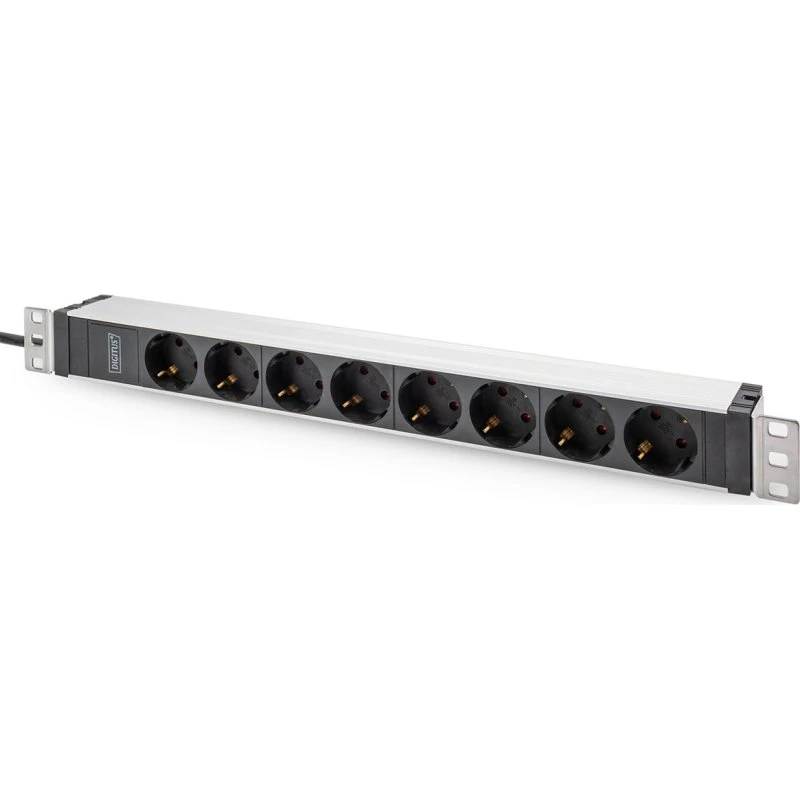 DIGITUS Strømfordelingsenhed 8-stik 16A 1U 19" Sort 2m