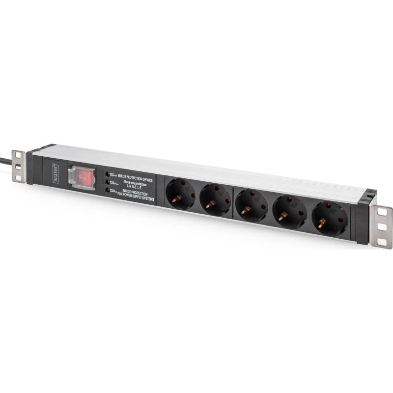 DIGITUS PDU 1U 5x Schuko, 230 V/16 A, sort