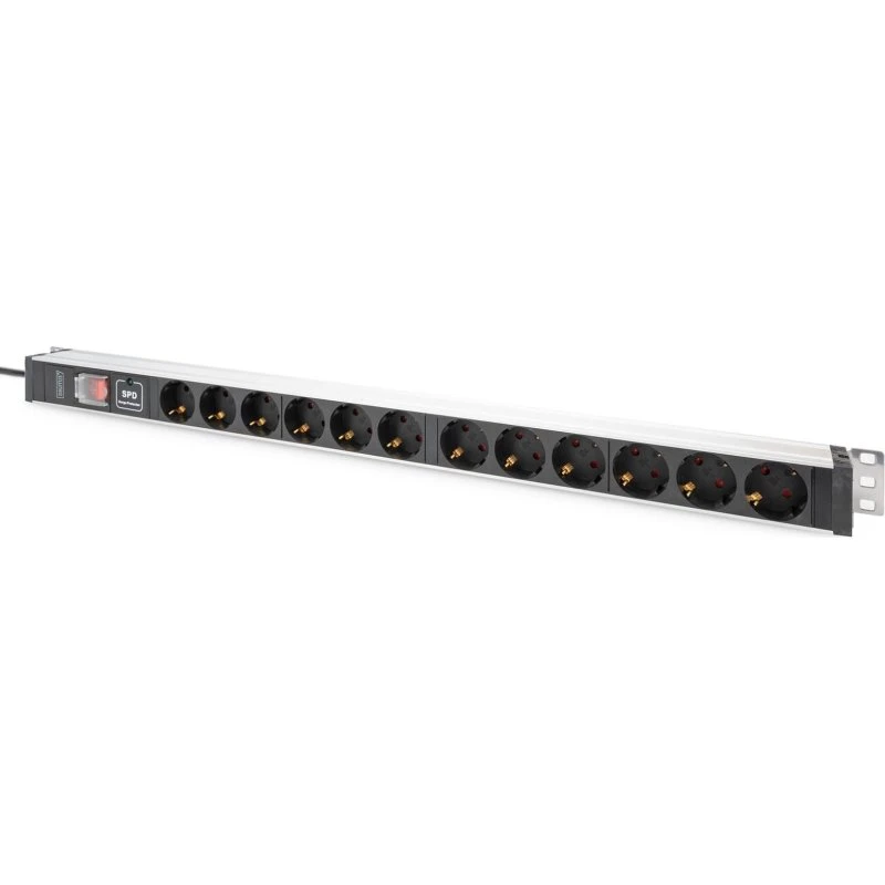 DIGITUS 1U 12-Port PDU, 230 V, Sort