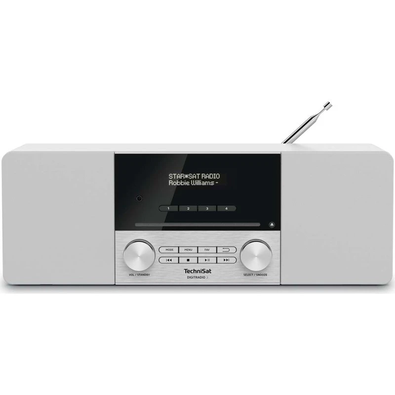 TechniSat Digitradio 3 DAB+/FM Radio med CD, USB & Bluetooth, Hvid