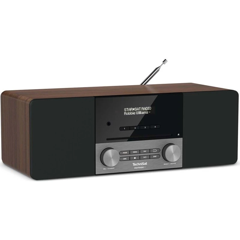 TechniSat DigitRadio 3 DAB+/FM Radio med CD, USB & Bluetooth – Valnød