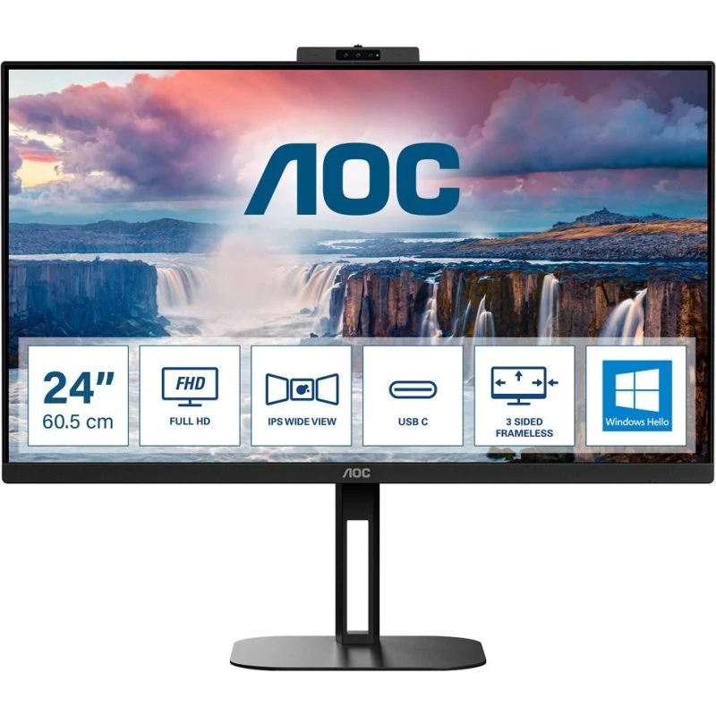 AOC 24V5CW 23,8" IPS Skærm USB-C 75 Hz Sort