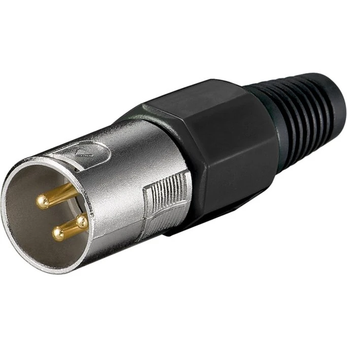 Goobay XLR3 Mikrofonstik Han, Sort med Guldplatede Kontakter