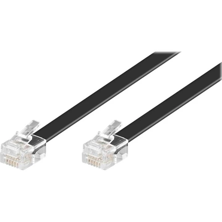 goobay 3m Telefonledning RJ12 (han-han) Sort
