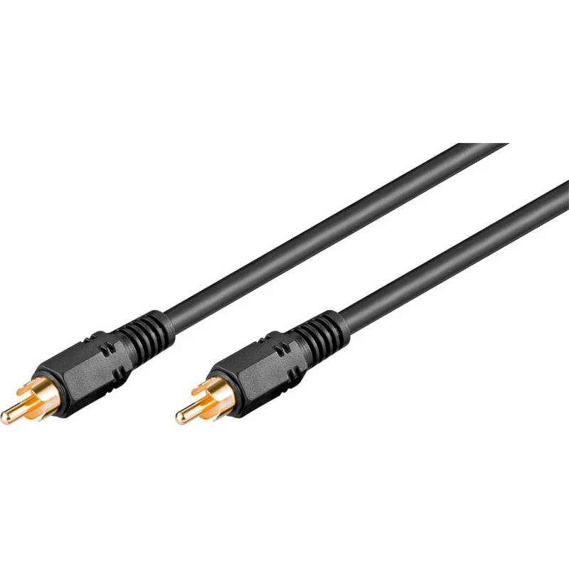 Pro RCA Mono Kabel, 15m, Sort, 100% Kobber