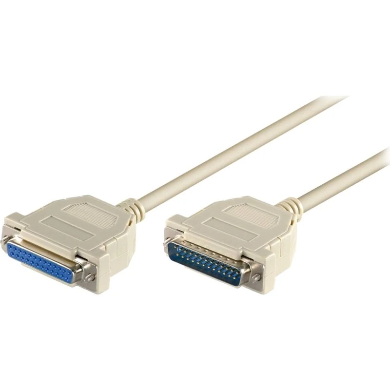 Goobay RS232 DB-25 1,8m Grå Han/Hun