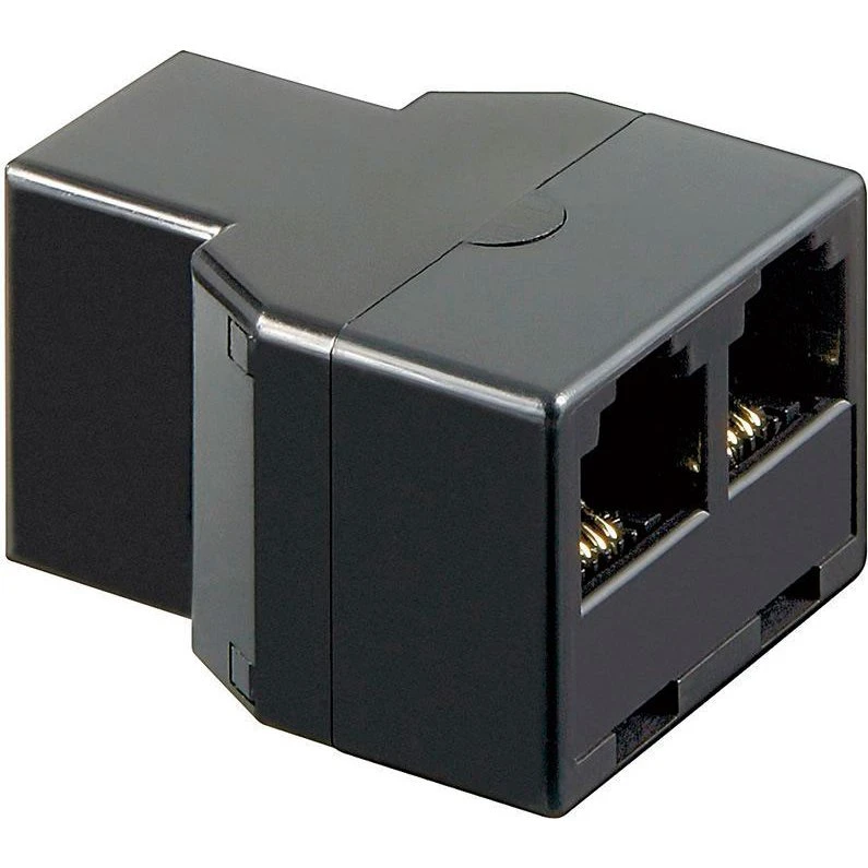 MicroConnect RJ11 Telefon Splitter 1x til 2x, Sort