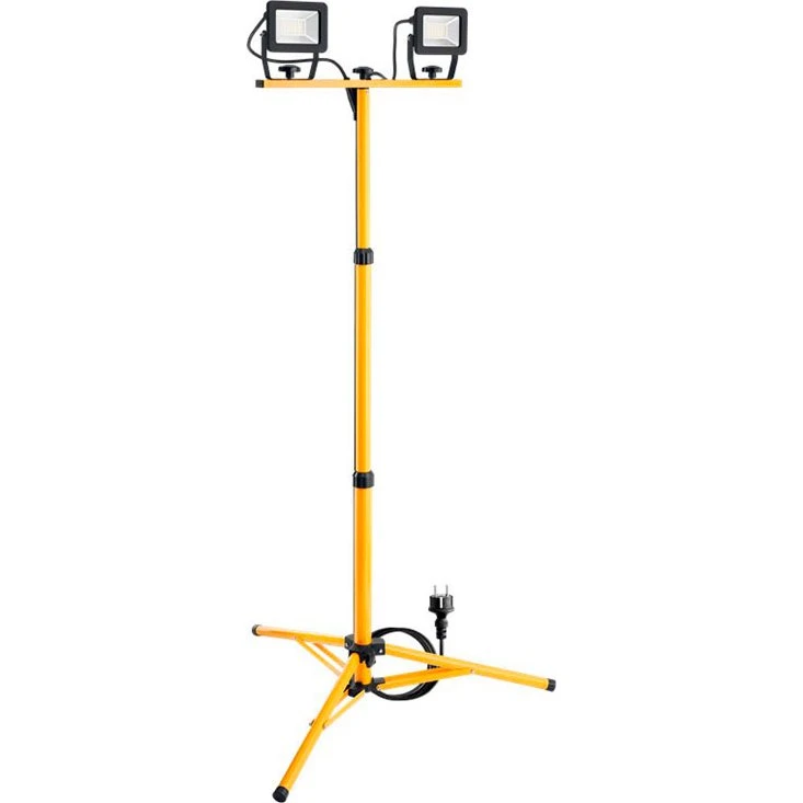 Goobay LED konstruktionslygte 2x20W med teleskopstativ, 3400 lm, neutralt hvidt, IP65