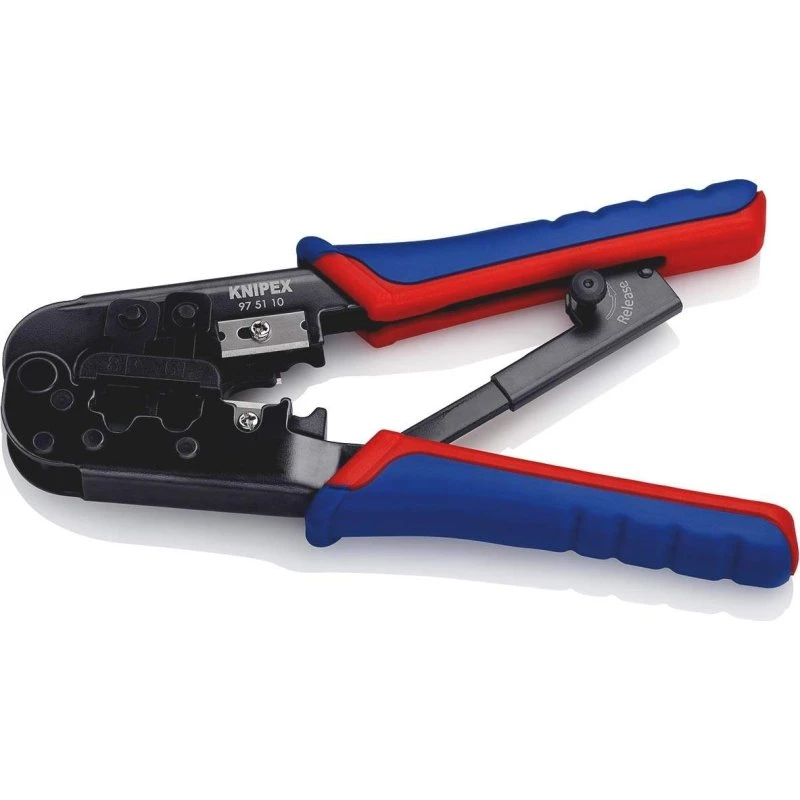 KNIPEX Crimptang RJ11/12/RJ45 190 mm, kromvan