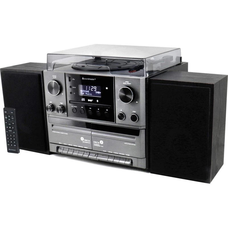 Soundmaster MCD5600 DAB+ Stereoanlæg med pladespiller, CD, kassette, Bluetooth
