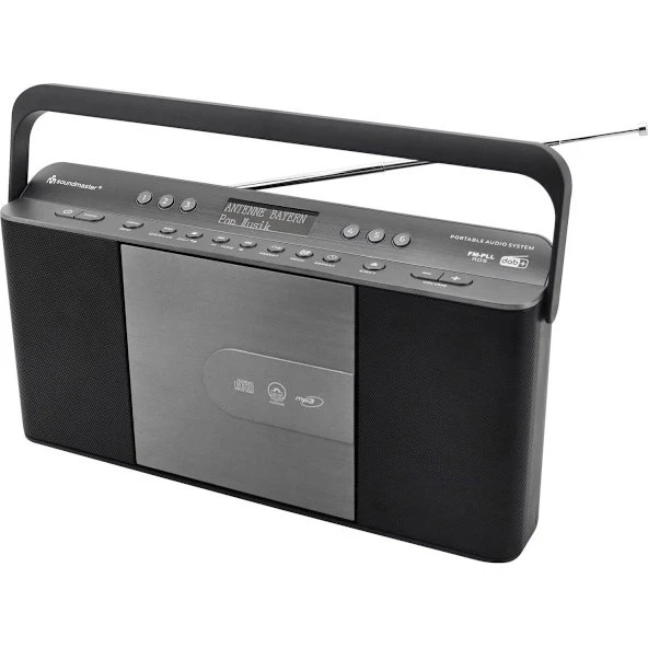 Soundmaster RCD1870SW Boombox CD Radio med DAB+/FM, USB-MP3 & Hurtigvalg, Sort/Sølvgrå