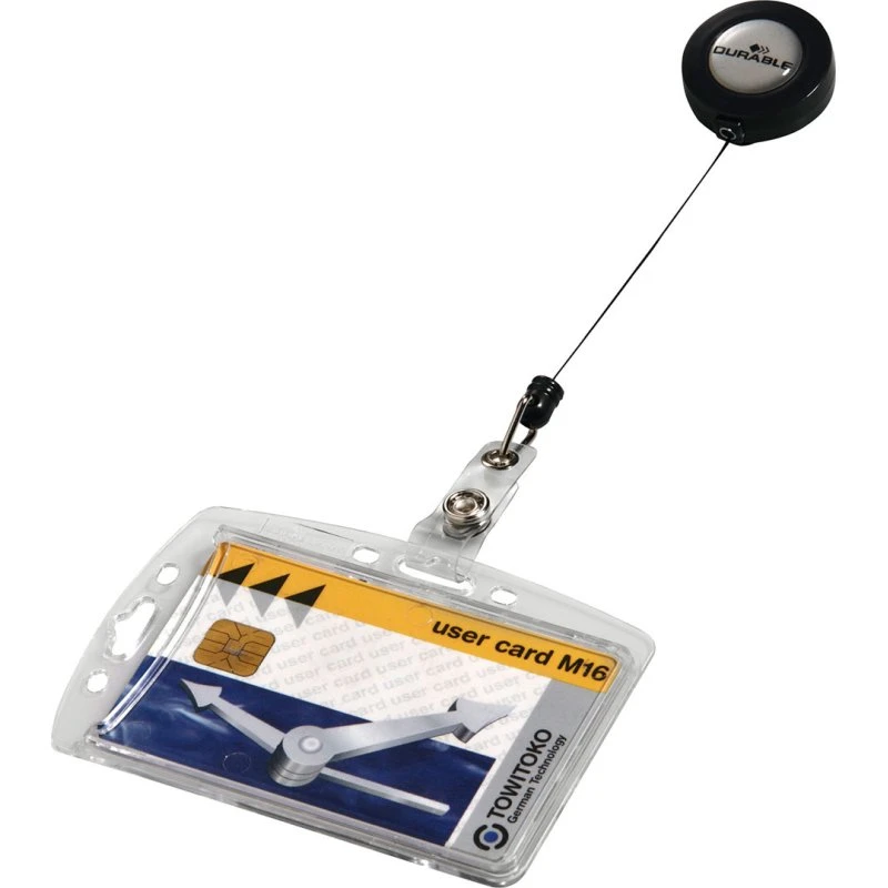 Durable ID-kortholder med Jojo-snor, transparent, 10 stk.