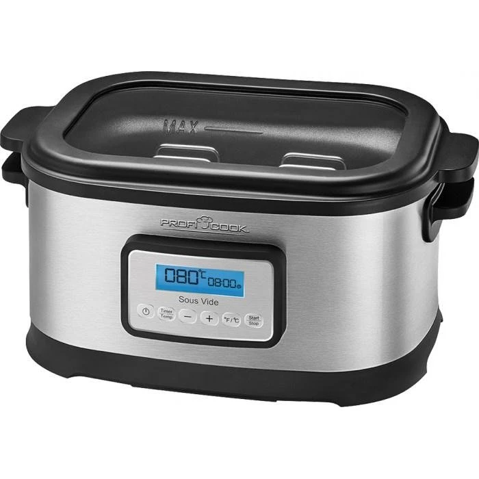 ProfiCook PC-SV 1112 Sous vide-maskine 8 l, 520 W, rustfrit stål/sort