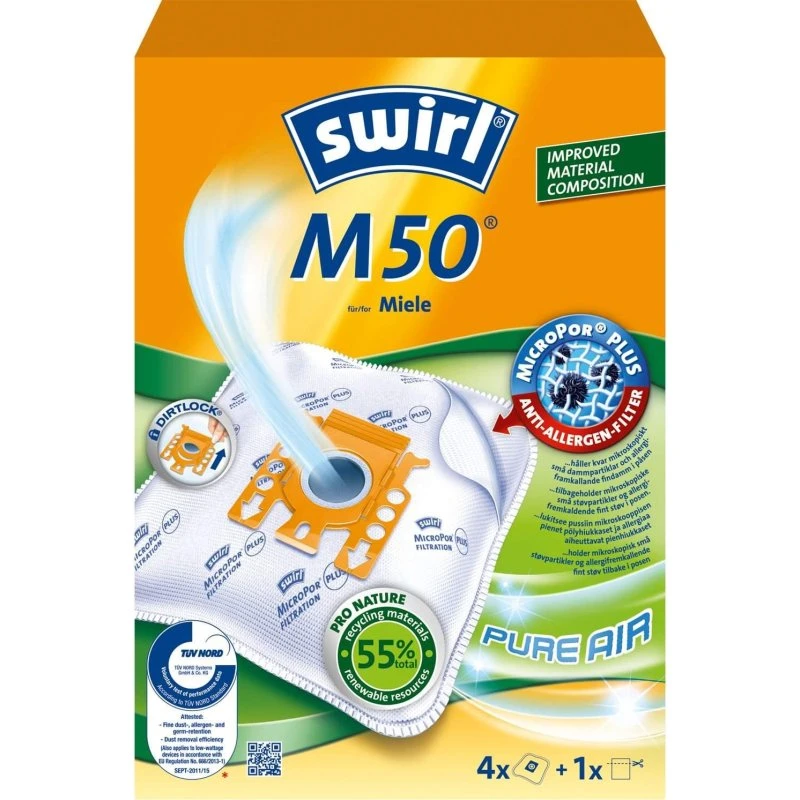 Swirl M50 OBS 3X4STK 3 stk – Anti-allergen Støvsugerposer