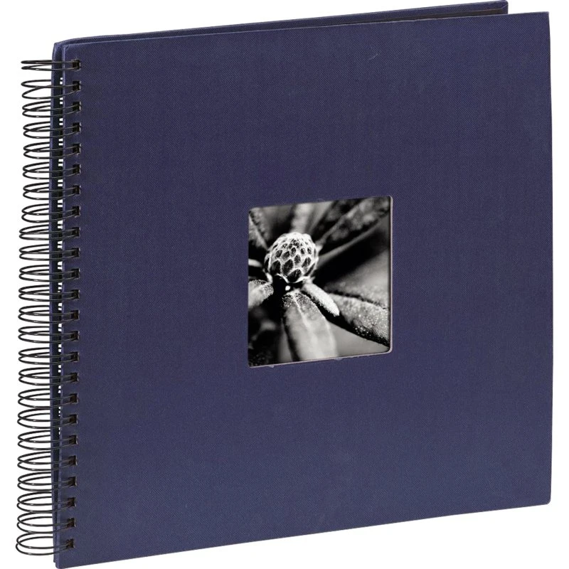 Hama Fine Art Fotoalbum, Spiralryg, 50 Sorte Sider, Blå