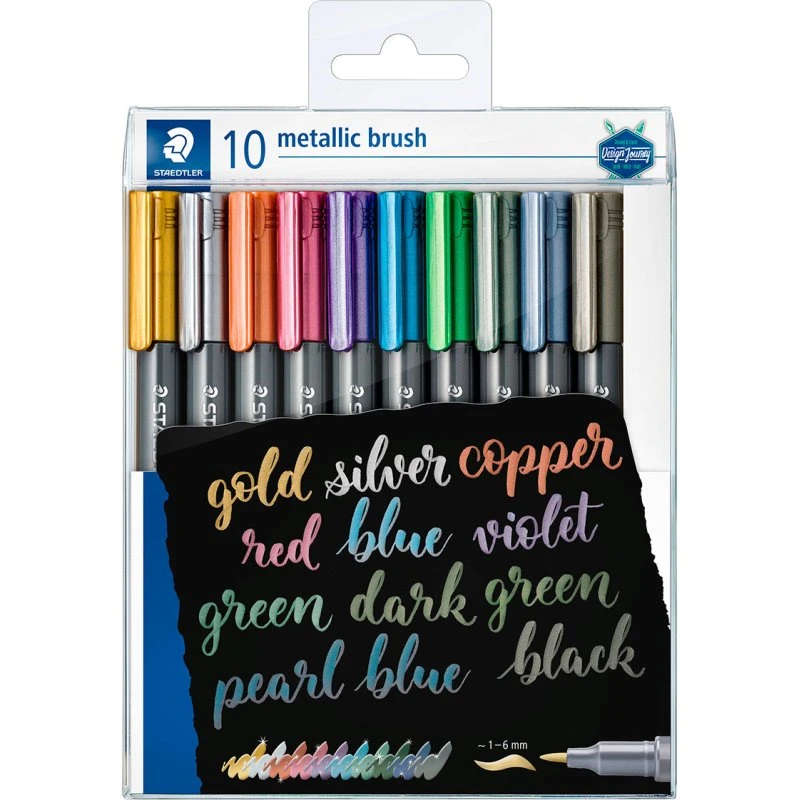 Staedtler Metallic Brush Marker 10 farver