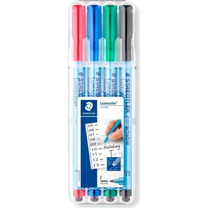Staedtler Lumocolor Correctable F. 4 farver