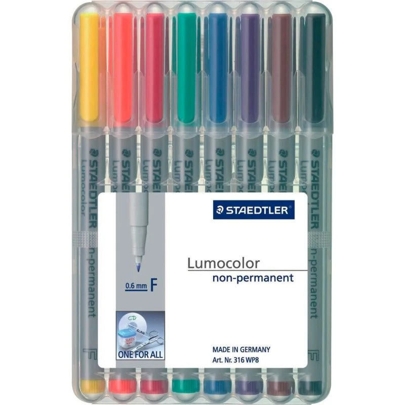 Staedtler Lumocolor Non-P F 0,6 mm 8 farver