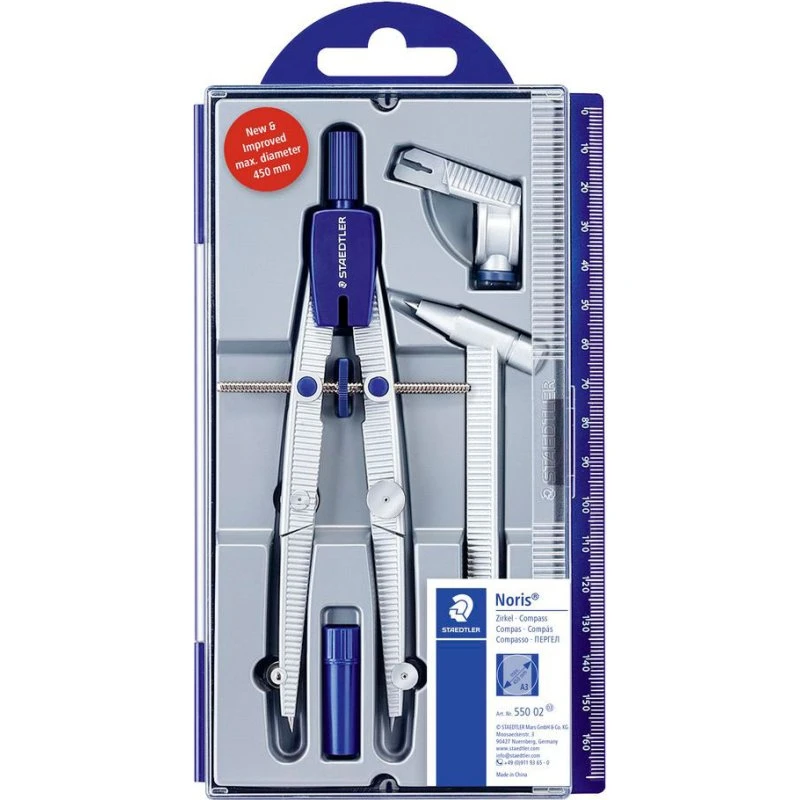 Staedtler Noris 550 Skolepasser med Forlængerben i Boks