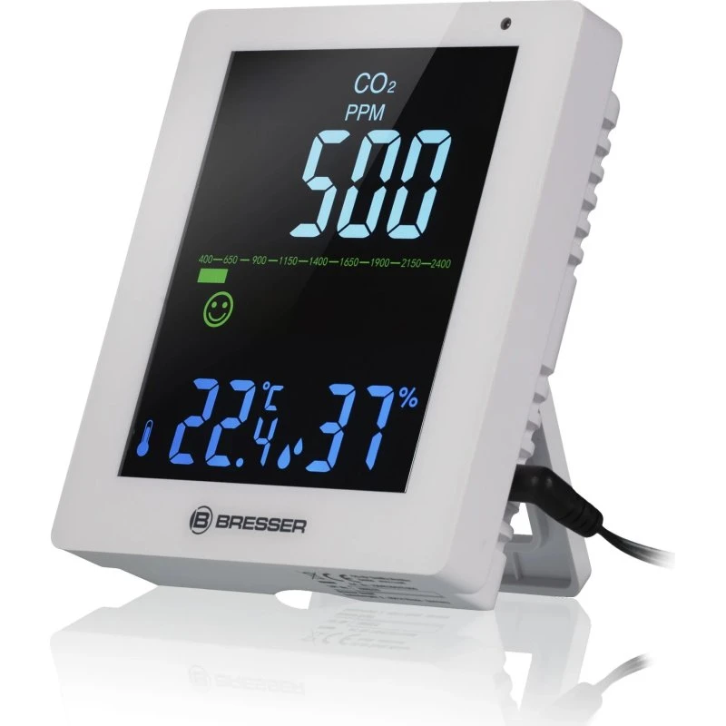Bresser Smile Thermo-hygro-CO2 måler, hvid