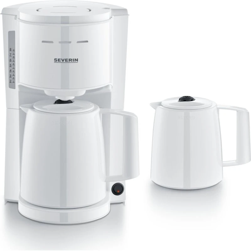 Severin KA 9309 1L Hvid Filterkaffemaskine med Termokande