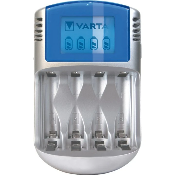 Varta LCD Charger 57070 – 2/4x AA/AAA NiMH-batterier med blåt LCD-display