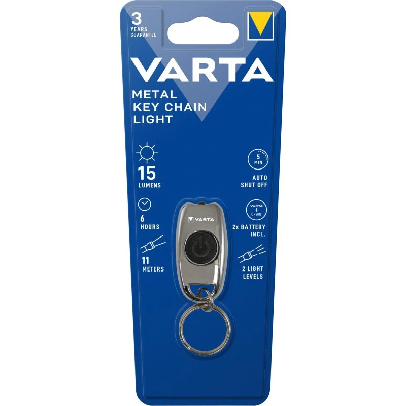 Varta Easy Line Nøglekæde-lommelygte - Hvidt lys, krombelagt
