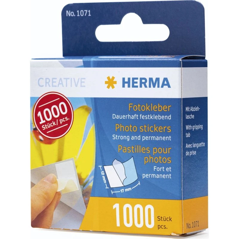 HERMA Monteringsklæbemiddel 1.2 x 1.7 cm, 1000 stk