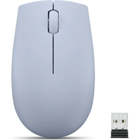 Lenovo 300 Trådløs Mus, 3 Knapper, 1000 dpi, Frostblå