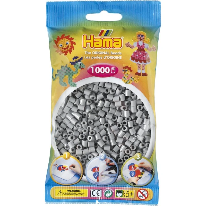 Hama Grå Midi Perler 1000 stk.