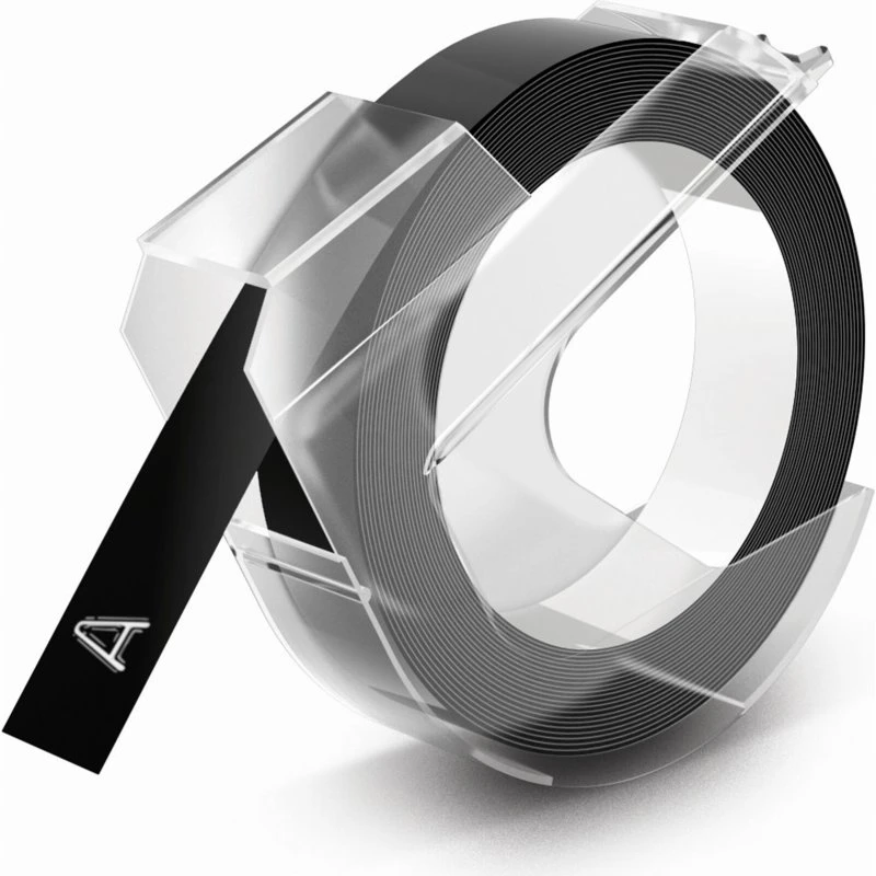 DYMO 3D Prægetape 9mm x 3m Sort på Hvid