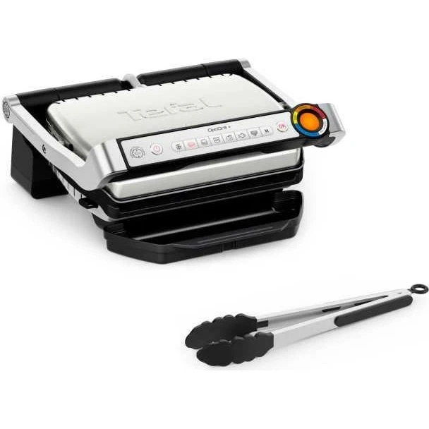 Tefal OptiGrill+ GC718D10 2000W, 600 cm², Sort/Rustfrit Stål