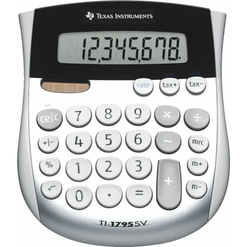 Texas Instruments TI-1795 SV Skrivebordslommeregner, 8 cifre, solcelle & batteri
